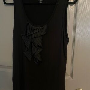 Ann Taylor black ruffles tank top